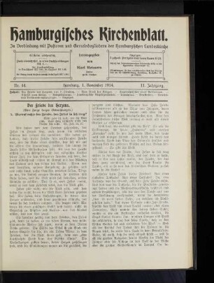 Nr. 44. Hamburg, 1. November 1914. 11. Jahrgang.