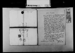 Schreiben von Jacob Venedey, Oberweiler, an August Lamey: Mitteilung über ein zum Verkauf stehendes Grundstück bei Oberweiler.