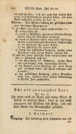 Acht und zwanzigster Text