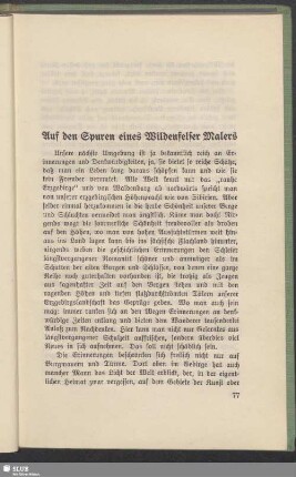 Auf den Spuren eines Wildenfelser Malers