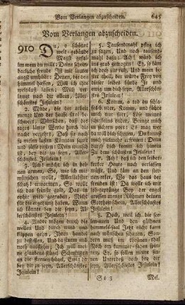 Vom Verlangen abzuscheiden.