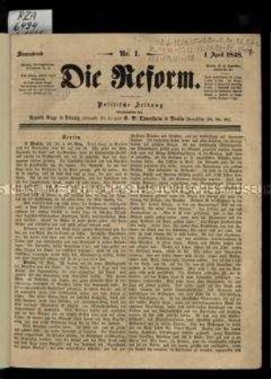Politische Zeitung. 1. Jahrgang 1848
