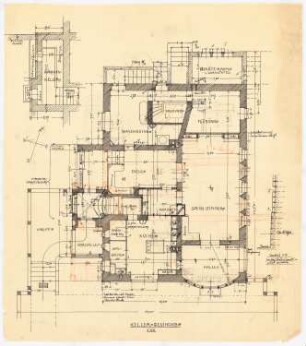 Landhaus Pallat in Stolpe, Berlin-Wannsee: Grundriss: Keller 1:50