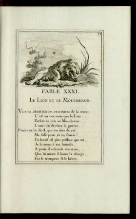 Fable XXXI. Le Lion Et Le Moucheron.