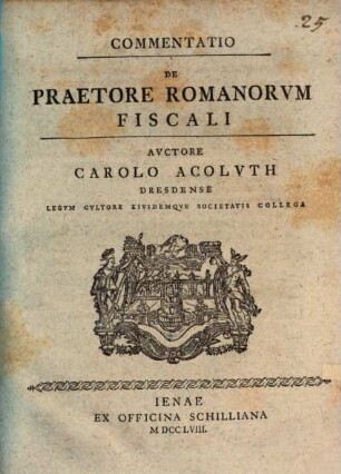 Commentatio de praetore Romanorum fiscali