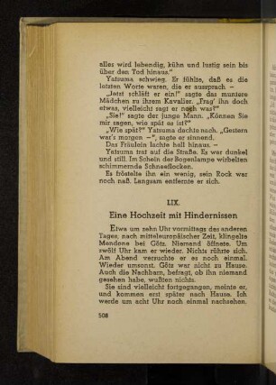 LIX. Eine Hochzeit mit HIndernissen