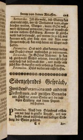 401-418, Sibenzehendes Gespräch.