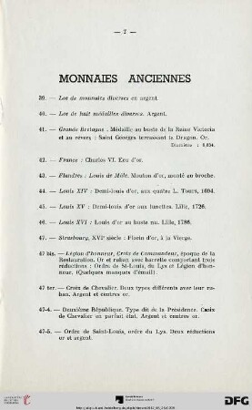 Monnaies Anciennes (Nr. 39-47.5)