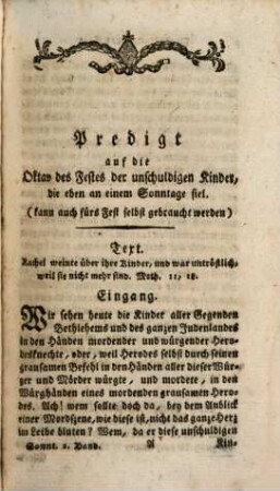 Neueste Sonntagspredigten : Dem Städter, dem Bürger und dem Landmanne mit Wärme ans Herz gelegt, 2. Enthält fünfzehn Predigten. Sammt einer Gelegenheitsrede auf das Fest des heiligen Antonius von Padua