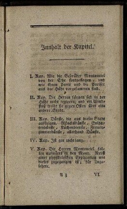 Innhalt der Kapitel.