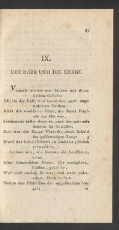 IX. Der Rabe und die Krähe