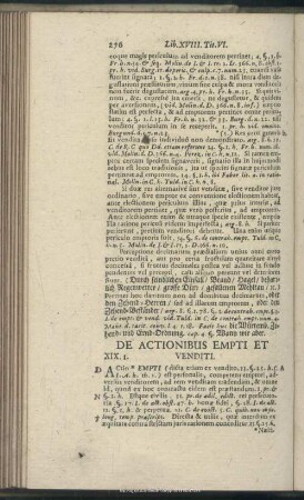 Liber XIX. De Actionibus Empti Et Venditi