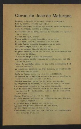 Obras de José de Maturana