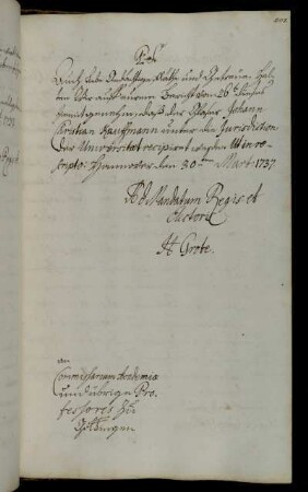 Aufnahme des Glasers Kauffmann als Universitätsverwandter.
