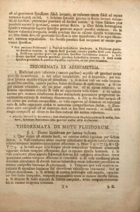 Theoremata de motu fluidorum.