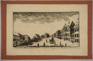 Das Naumannische Palais am Seetor in Dresden, das Seetor und angrenzende Häuser, Blatt Teil einer Reihe Dresdner Stadtansichten von Schlitterlau um 1770