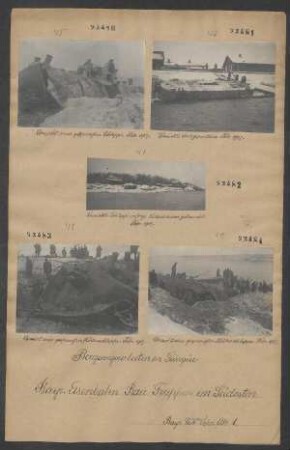 Bergungsarbeiten im Hafen von Giurgiu, Januar - Februar, Juni 1917: Versenkte Anlegepontons