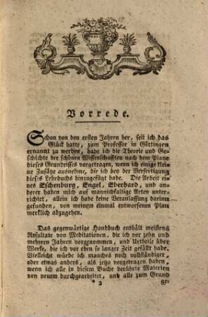 Grundriß der Theorie und Geschichte der schönen Wissenschafften