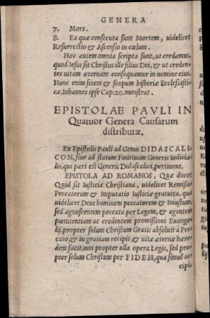 Epistolae Pavli In Quatuor Genera Causarum distributæ.
