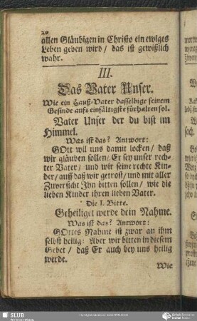 III. Das Vater Unser / III. Wotze nasch, aby Knesowa modlitwa