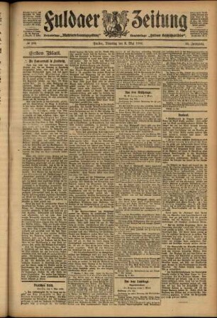 Erste Ausgabe vom Dienstag, den 08. Mai 1906.