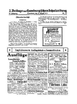 Literaturbericht : 2. Beilage Nr. 33