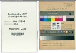 Entnazifizierung Maria Moormann , geb. 01.03.1886 ()