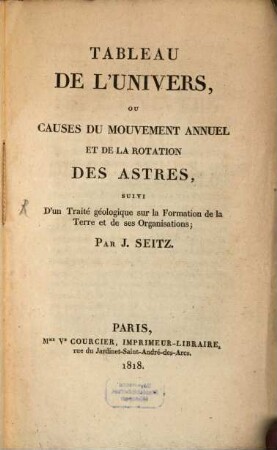 Tableau de l'univers