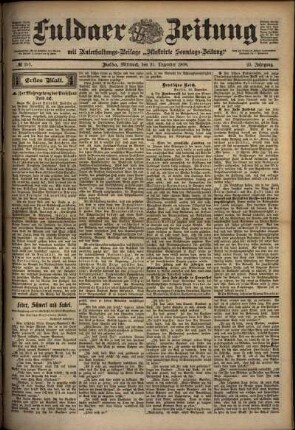 Erste Ausgabe vom Mittwoch, den 21. Dezember 1898.