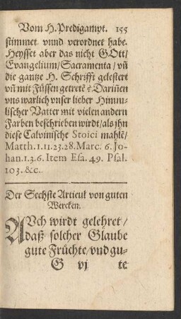 Der Sechste Articul von guten Wercken
