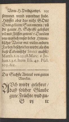 Der Sechste Articul von guten Wercken