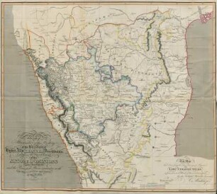 Map illustrative of the history of the life + times of Hyder Ally Khan, ...