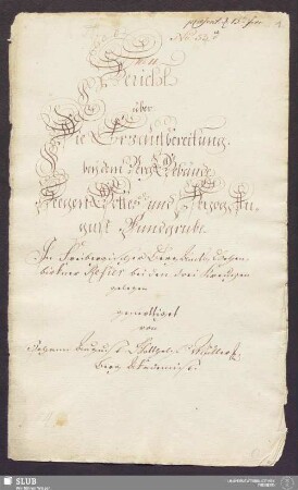 Bericht über Die Erzaufbereitung bey dem Berg Gebäude Seegen Gottes und Herzog August Fundgrube - 17.6068 4. : In Freibergischer Berg Amts, Hohenbirkner Refier bei den drei Kreuzen gelegen