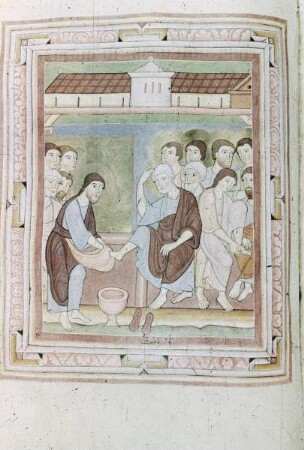 Perikopenbuch — Fußwaschung Petri, Folio 27 recto