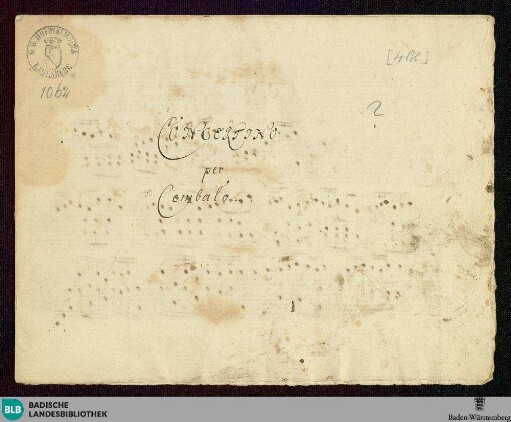 Concertino - Mus. Hs. 1062 : cemb; a; BrinzingMWV 12.Anh.1