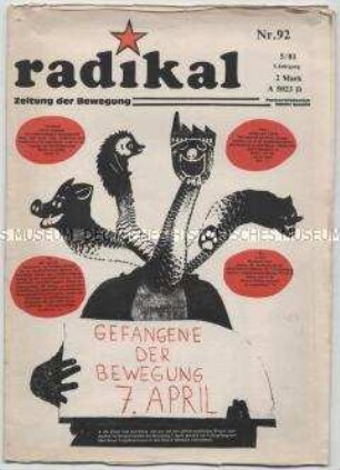 Linksradikale Monatszeitschrift "radikal"