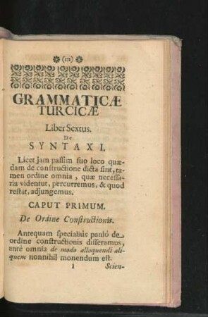 Liber Sextus. De Syntaxi.
