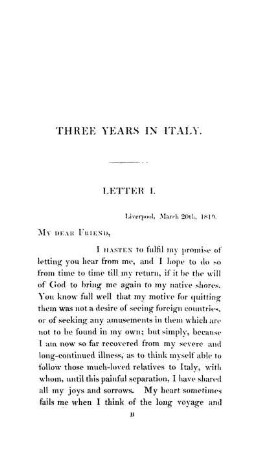 Three years in Italy