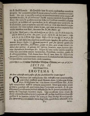 Sectio II. Erotematica. /Erotema I. - Erotema VIII.