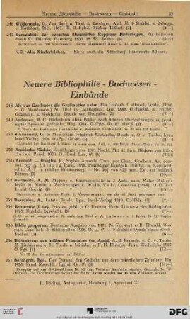 Neuere Bibliophilie, Buchwesen, Einbände (Nr. 248-362)