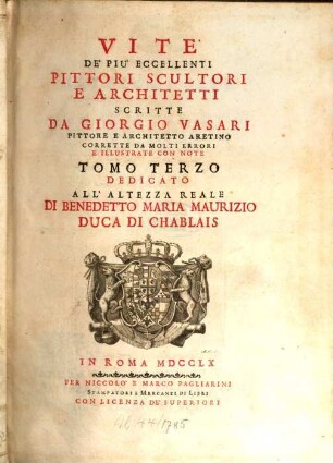 Vite de' più eccellenti pittori, scultori e architetti, 3