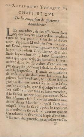 Chapitre XXI. De la conversion de quelques Mandarins