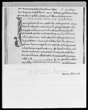 Eusebius Caesariensis, Historia Ecclesiastica — Initiale I(GITUR), Folio 52verso