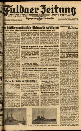 Ausgabe vom Donnerstag, den 11. Dezember 1941.