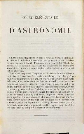 Cours élémentaire d'astronomie