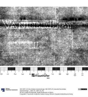 Buchstaben (zweikonturig): VAN DER LEY, darunter Buchstabe (zweikonturig): L