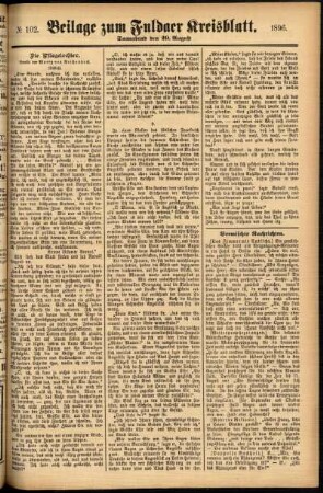 Zweite Ausgabe vom Samstag, den 29. August 1896.