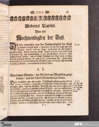 Andertes Capitul. Von der Nothwendigkeit der Buß.