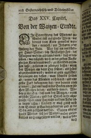 Das XXV. Capitel. Von der Waitzen-Erndte