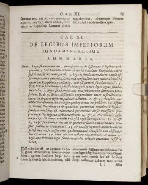 Cap. XI. De Legibus Imperiorum Fundamentalibus.